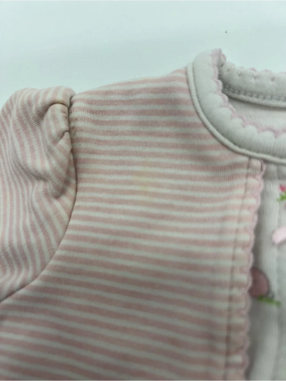 Little Me Baby Girl Pink White Bunny One Piece Footie Sz Newborn Cotton